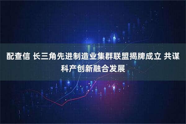 配查信 长三角先进制造业集群联盟揭牌成立 共谋科产创新融合发展